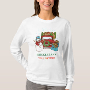 Weihnachts-Snowman-Familie Personalisiert T-Shirt