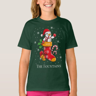 Weihnachts-Snowman-Familie Schneeflocken Personali T-Shirt