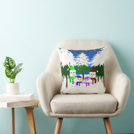 Weihnachts-Snowman-Familienpolster Kissen