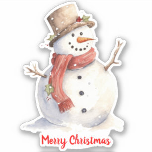 Weihnachts-Snowman-Festive Custom-Cut Vinyl Sticke Aufkleber