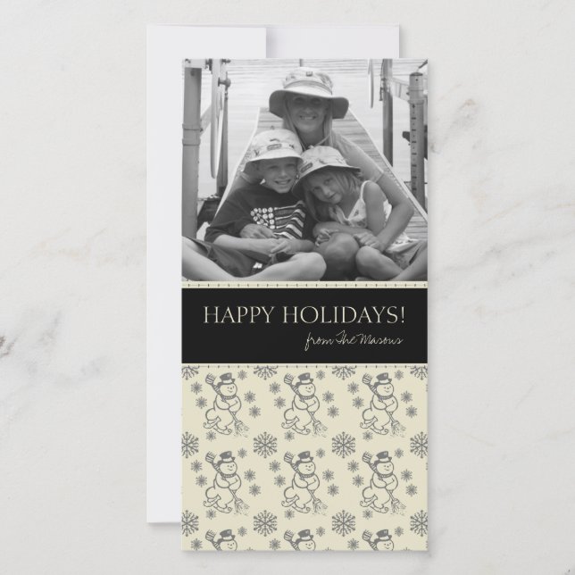 Weihnachts-Snowman-Fotokarten Feiertagskarte (Vorderseite)