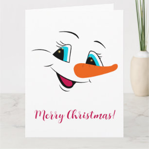 Weihnachts-Snowman-Gesicht Personalisierten Niedli Karte