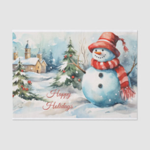 Weihnachts-Snowman-Illustration Seidenpapier