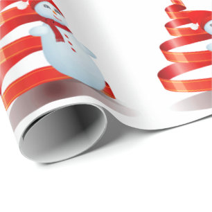 Weihnachts-Snowman Matte Wrapping Paper Geschenkpapier