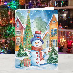 Weihnachts-Snowman-Newsletter-Grußkarte Karte