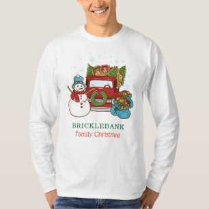 Weihnachts-Snowman-Personalisierte Familienordnung T-Shirt