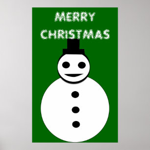 Weihnachts-Snowman-Poster lächeln Poster