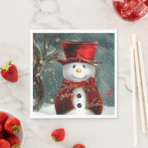Weihnachts Snowman Red Hat & Jacket Snow