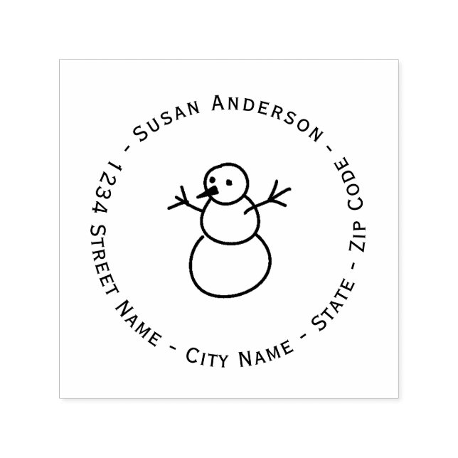 Weihnachts-Snowman-Rücksendeadresse Selbstfarbige  Permastempel (Design)
