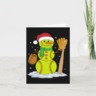 Weihnachts-Snowman Softball Pitcher Boys Kinder Te Karte