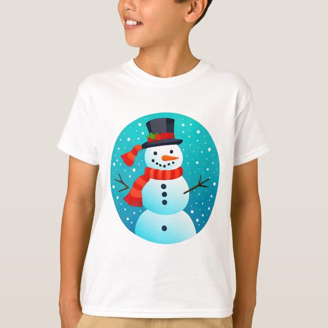 Weihnachts-Snowman-T - Shirt (Vorderseite)