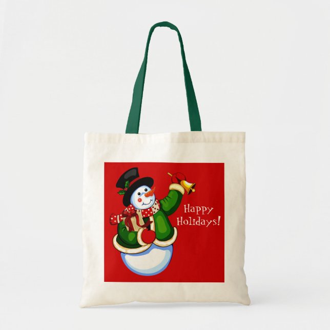 Weihnachts-Snowman-Totasche Tragetasche (Vorne)