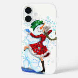 Weihnachts-Snowman und Girl Dancers iPhone Case