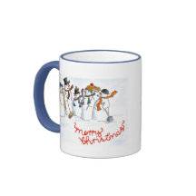 Weihnachts-Snowmen-Ringer-Tasse