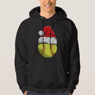 Weihnachts Softball Ball Weihnachtsmannmütze Xmas  Hoodie