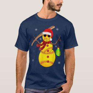 Weihnachts Softball Bat Snowman Santa Snowflake Gi T-Shirt
