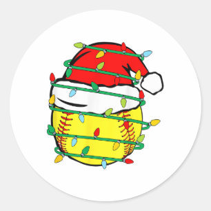 Weihnachts-Softball Runder Aufkleber