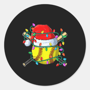 Weihnachts-Softball-Xmas-Santa-Srts-Mütze Herren D Runder Aufkleber