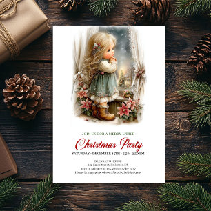 Weihnachts-Soirée-Einladung Süßes Mädchen Festlich Einladung