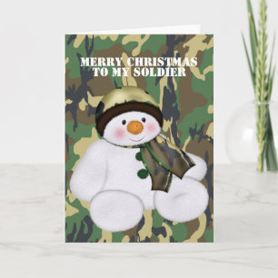 Weihnachts-Soldat-Schneemann Feiertagskarte