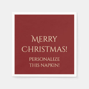Weihnachts Solid 02-Rot-PAPER PARTY NAPKINS Serviette