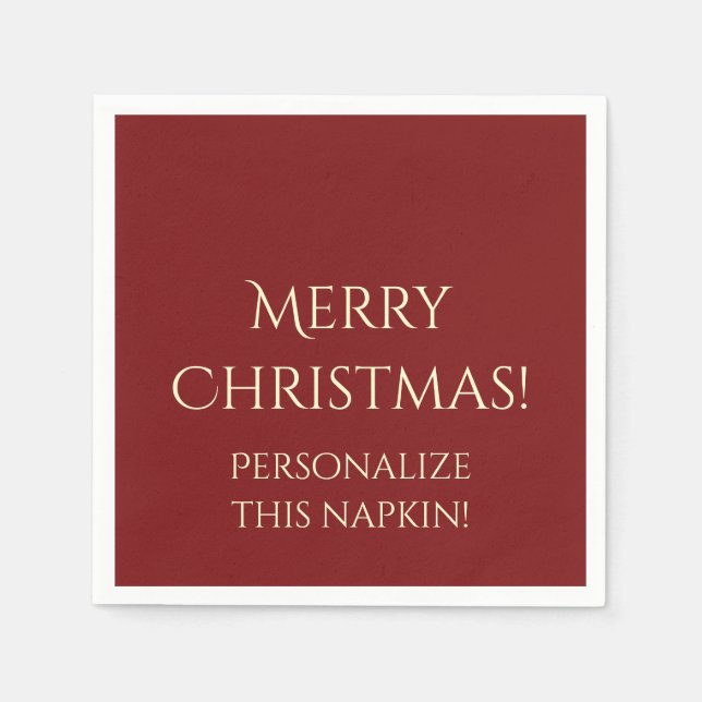 Weihnachts Solid 02-Rot-PAPER PARTY NAPKINS Serviette (Vorderseite)