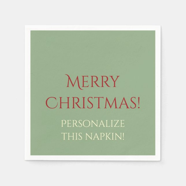 Weihnachts Solid 05-Green-PAPER PARTY NAPKINS Serviette (Vorderseite)
