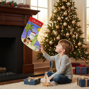 Weihnachts Sommer Santa Beach Surfen Personalisier Kleiner Weihnachtsstrumpf