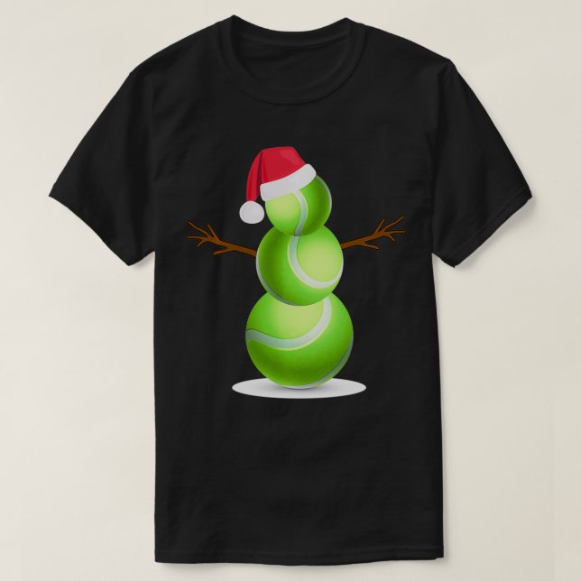 Weihnachts Sommer Tennis Snowman Party Geschenk T-Shirt (Design vorne)