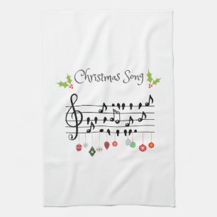 Weihnachts-Song-Vögel singen Geschirrtuch