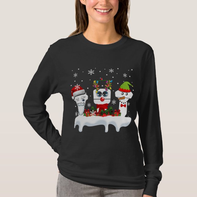 Weihnachts-Sonographin Ultrasound Funny Santa Rein T-Shirt (Vorderseite)