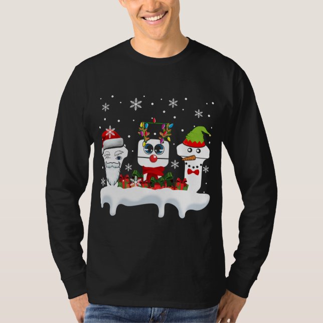 Weihnachts-Sonographin Ultrasound Funny Santa Rein T-Shirt (Vorderseite)