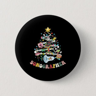 Weihnachts-Sonographin Ultrasound Technologe Xmas Button