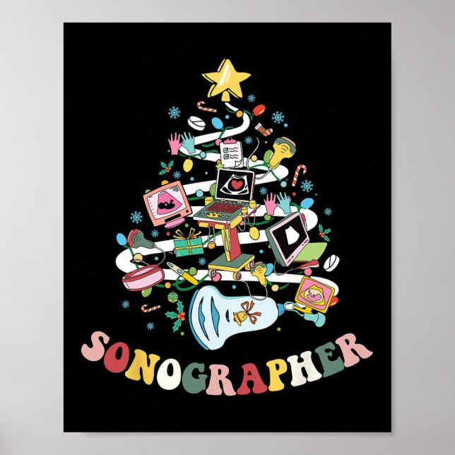 Weihnachts-Sonographin Ultrasound Technologe Xmas Poster (Vorne)