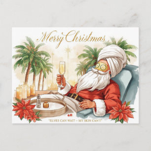 Weihnachts-Spa mit Santa Claus Feiertagspostkarte