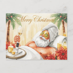 Weihnachts-Spa mit Weihnachtsmann Feiertagspostkarte