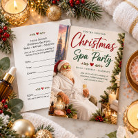 Weihnachts-Spa-Party-Einladung mit Weihnachtsmann
