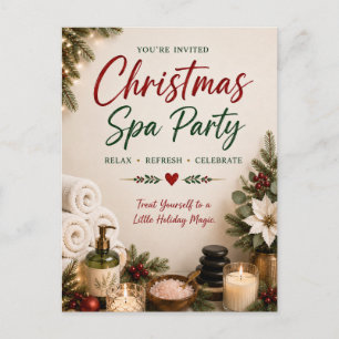 Weihnachts-Spa-Party-Einladungskarte Postkarte