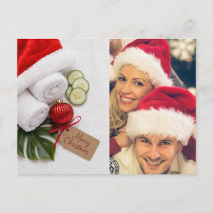 Weihnachts-Spa-Wünsche erstellen Sie Ihr eigenes F Feiertagspostkarte