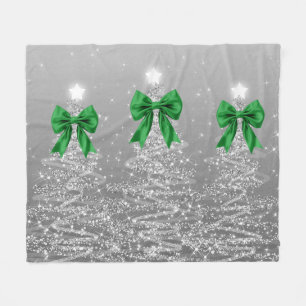 Weihnachts-Sparkling-Bäume Silber-Faux-Grün-Bogen Fleecedecke