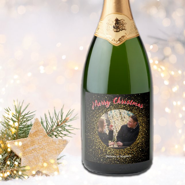 Weihnachts Sparkling Glitzer Black Custom Foto (Von Creator hochgeladen)