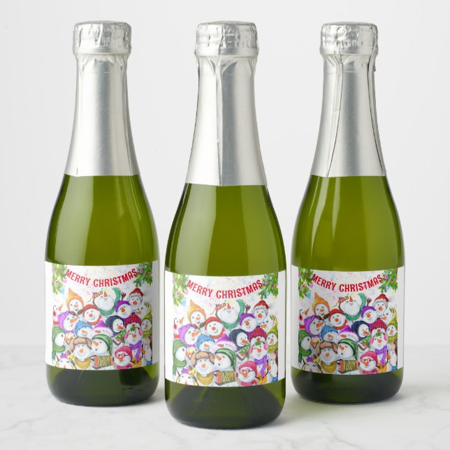 Weihnachts Sparkling Weinetikett Snowman Party (Flaschen)