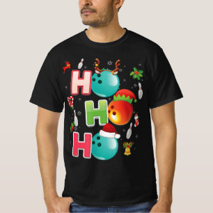 Weihnachts Spaß Ho Ho Ho Bowling Pajama Santa Love T-Shirt