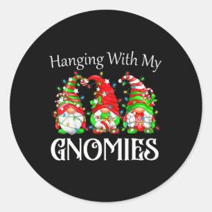 Weihnachts-Spaß mit meiner Gnomies-Familie Runder Aufkleber