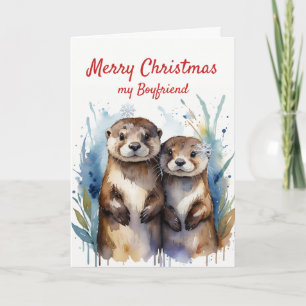 Weihnachts Spaß Otter Wunderbarer Freund Feiertagskarte