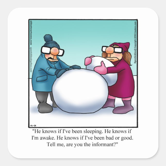 Weihnachts-Spaß-Weihnachtsaufkleber Quadratischer Aufkleber (Vorderseite)