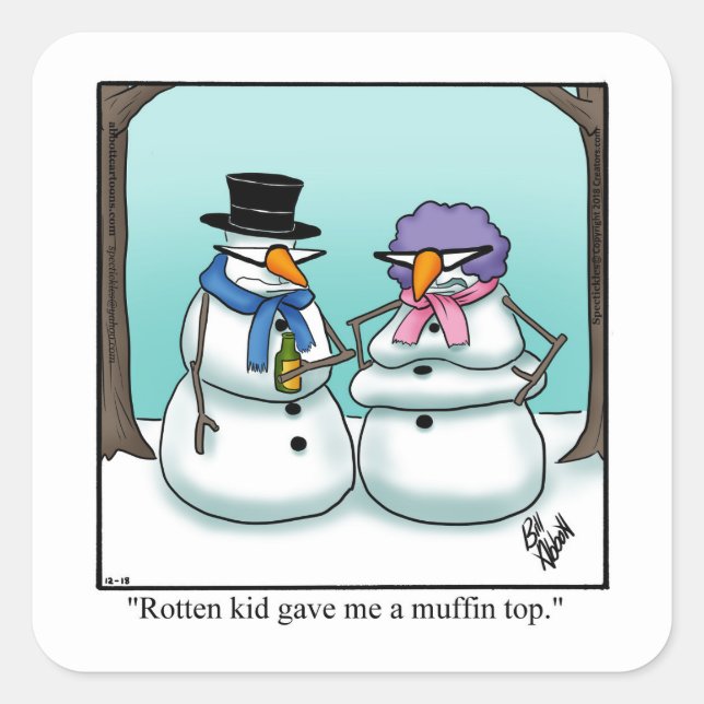 Weihnachts-Spaß-Weihnachtsaufkleber Quadratischer Aufkleber (Vorderseite)