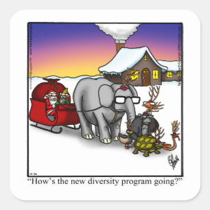 Weihnachts-Spaß-Weihnachtsaufkleber Quadratischer Aufkleber