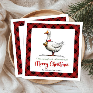Weihnachts-Spaßige-Alberne-Gans-Humor-Servietten Serviette