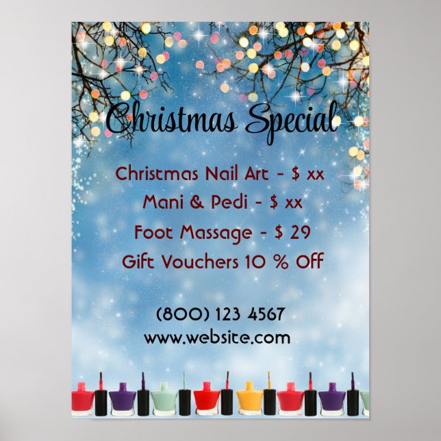 Weihnachts Special Nail Salon Poster (Vorne)